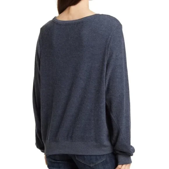 Wildfox "Cocktail In My Hand Confetti In My Hair" Sweatshirt, Navy Blazer - Picture 2 of 2